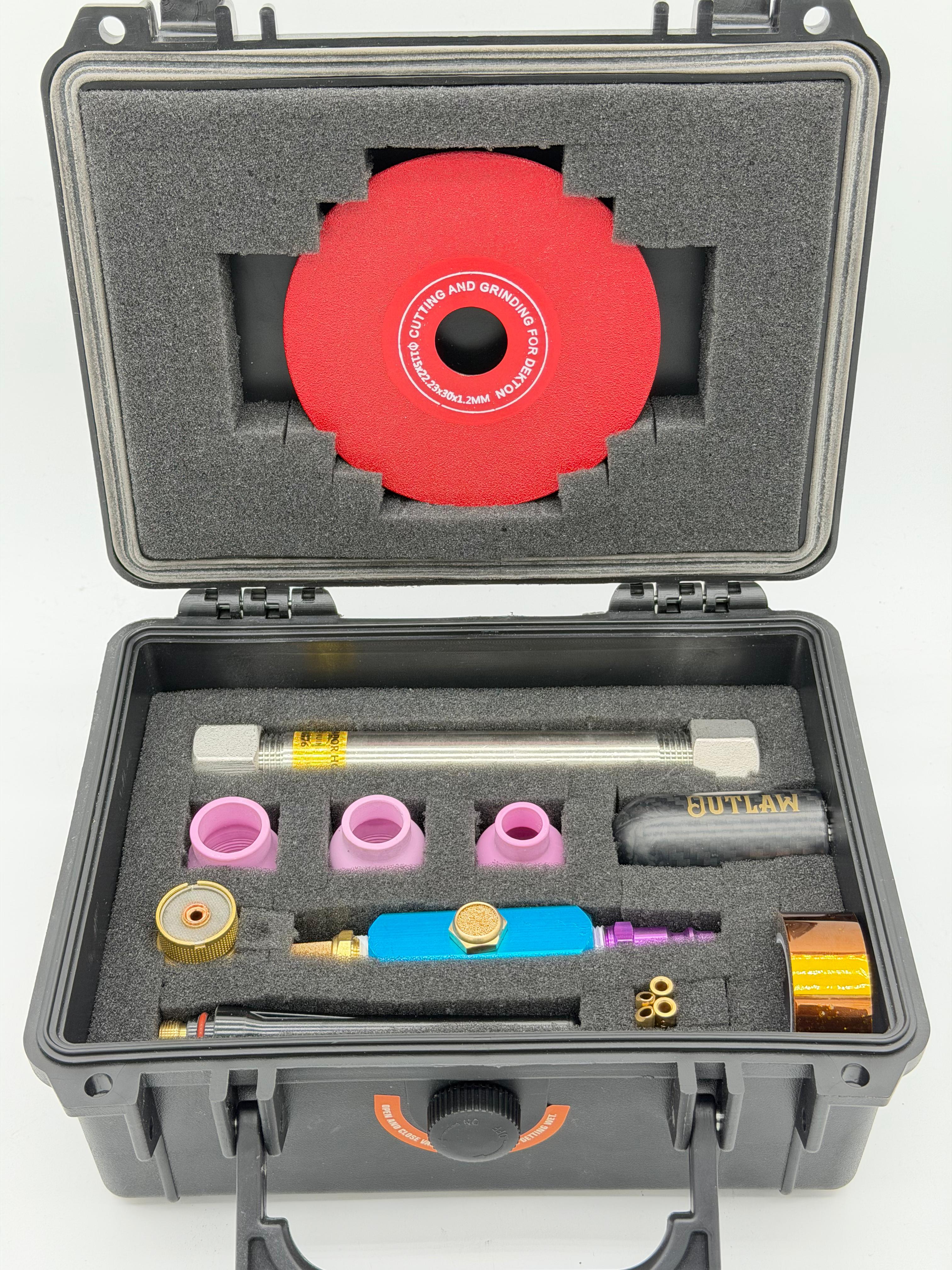 Caja de herramientas del kit TIG
