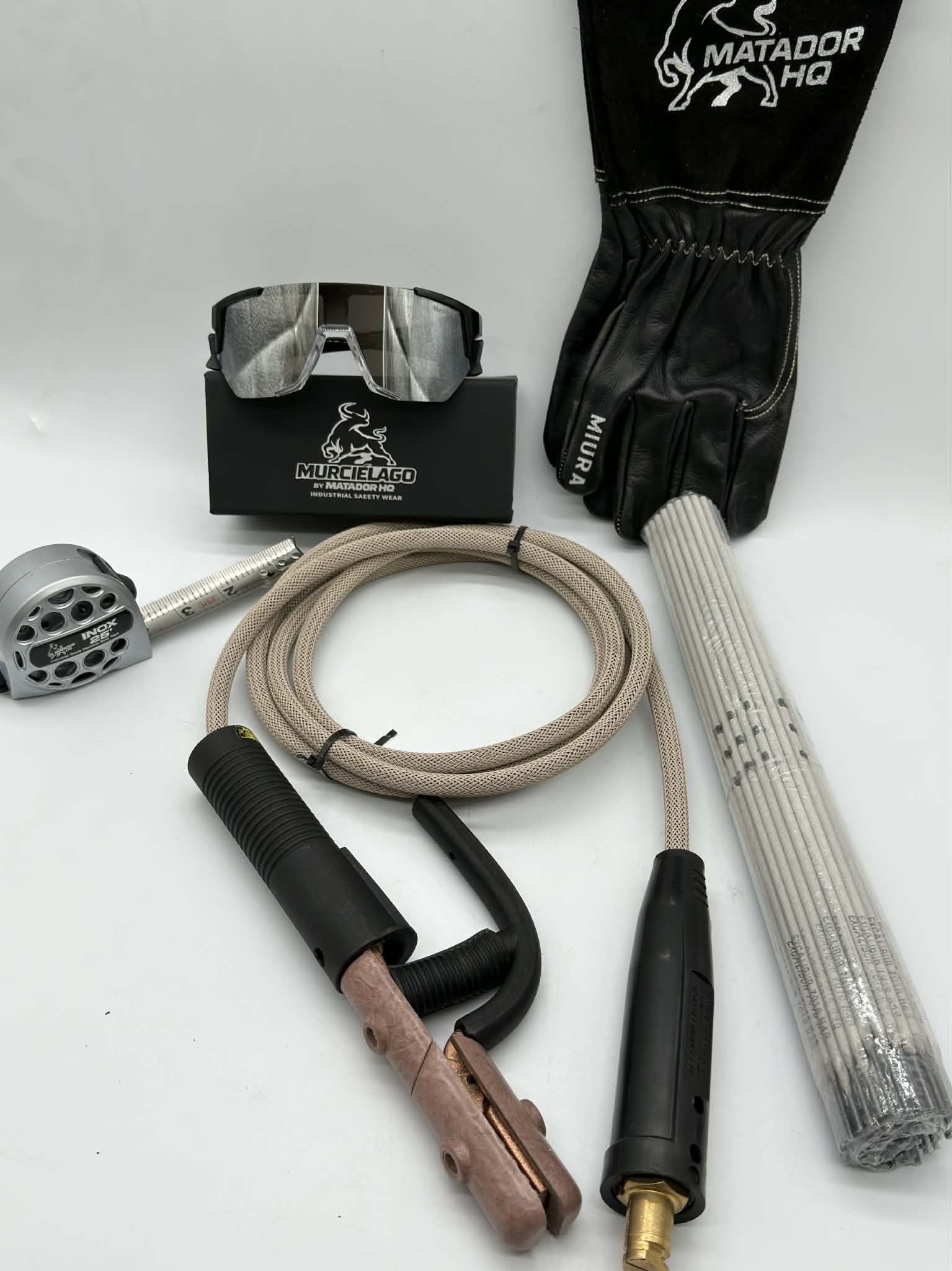 Royal Stick Welding Bundle Kit – #2 Flex Cable Whip Setup, 7018 Rods, Welding Gloves, Safety Glasses & Tape Measurer