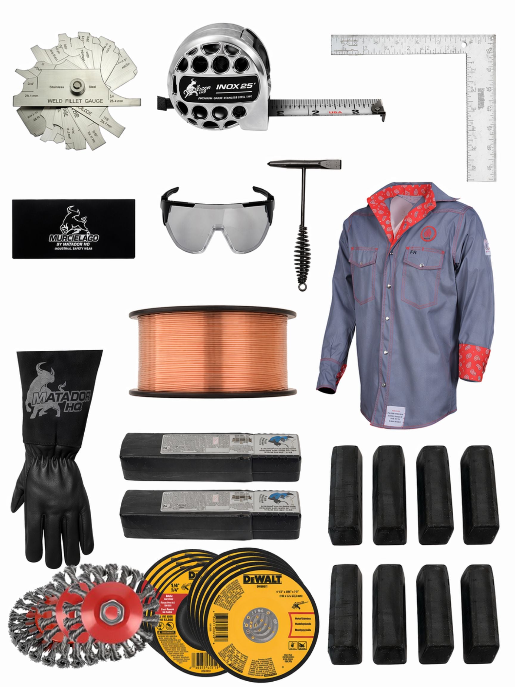 Sparks Welding Student Kit - Structural Welding Student Kit | Complete Welding Starter Bundle (SMAW or FCAW Options) – Tools, PPE, Practice Coupons & Consumables