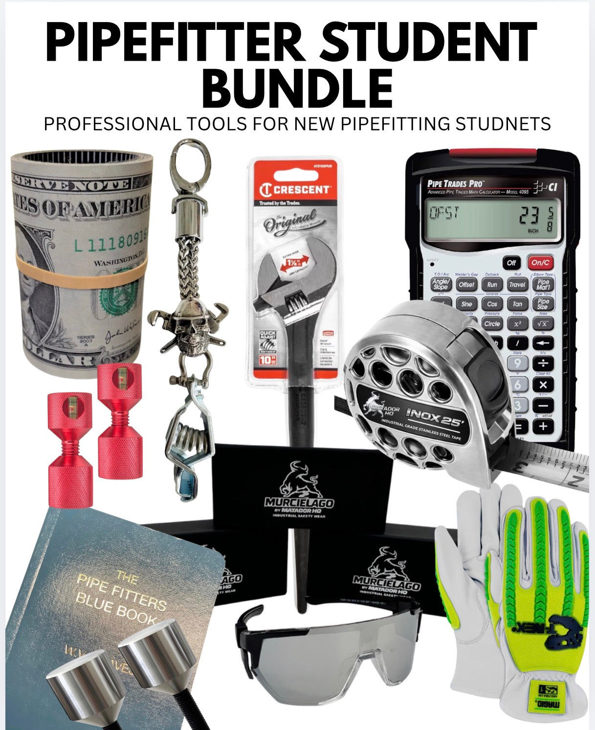 Pipefitter Starter Kit – Pipefitting Tools Bundle for Students, Apprentices & Beginners - 10 Piece Tool Bundle