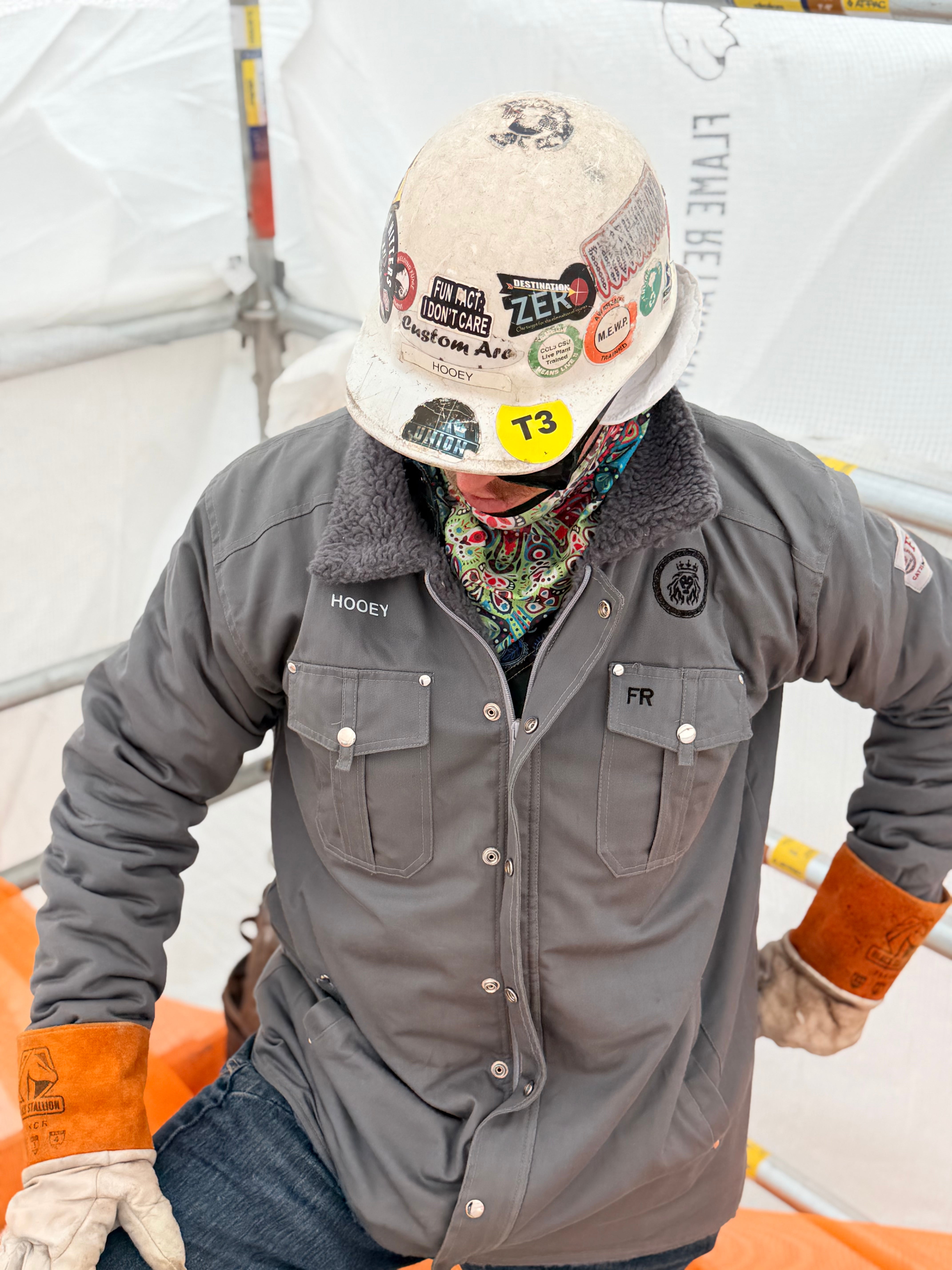 Chaqueta ignífuga gris cabra