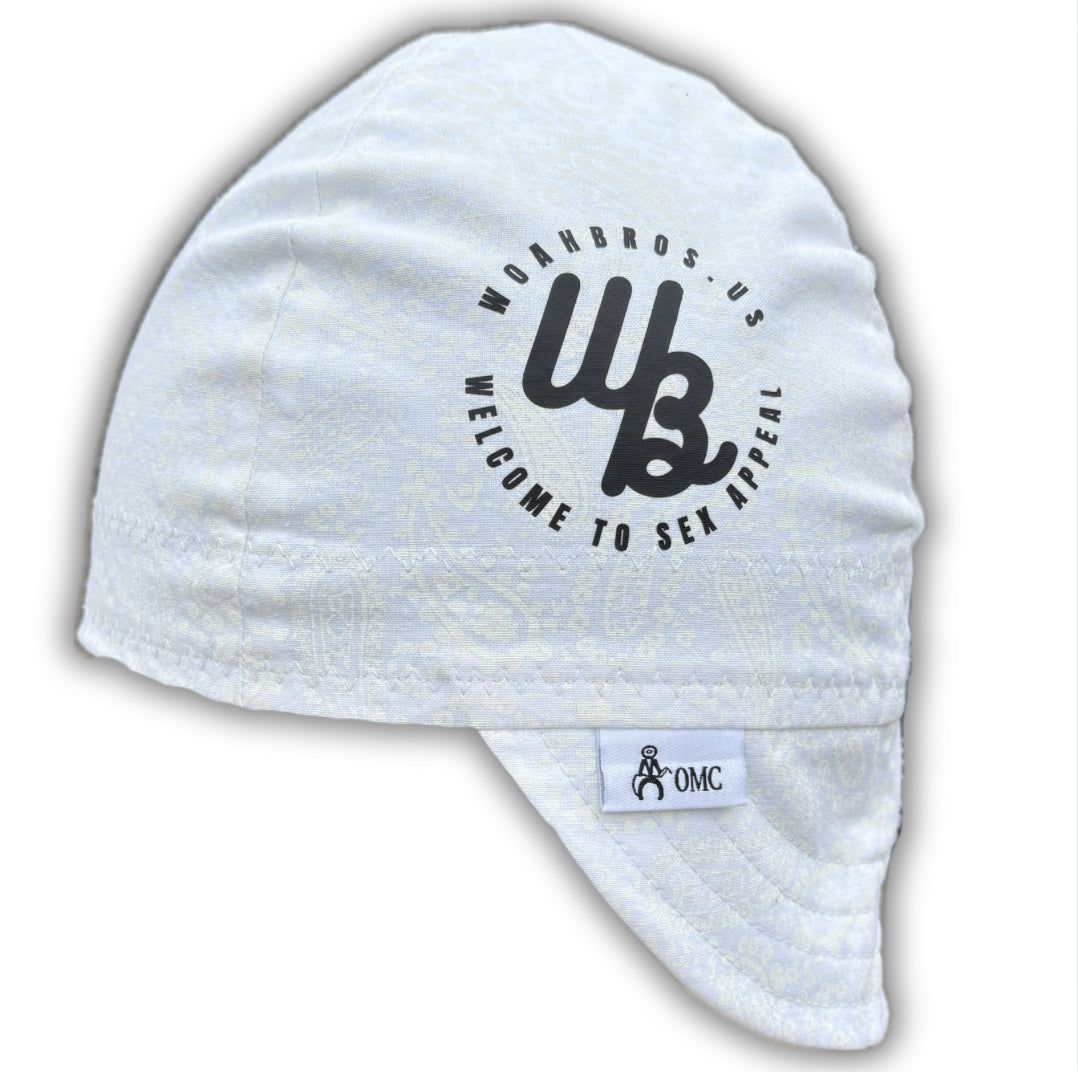 Gorra de soldador con estampado paisley blanco de WoahBros