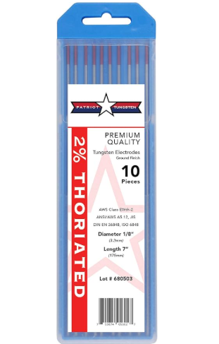 Electrodos de tungsteno para soldadura TIG de 1/8" x 7", paquete de 10
