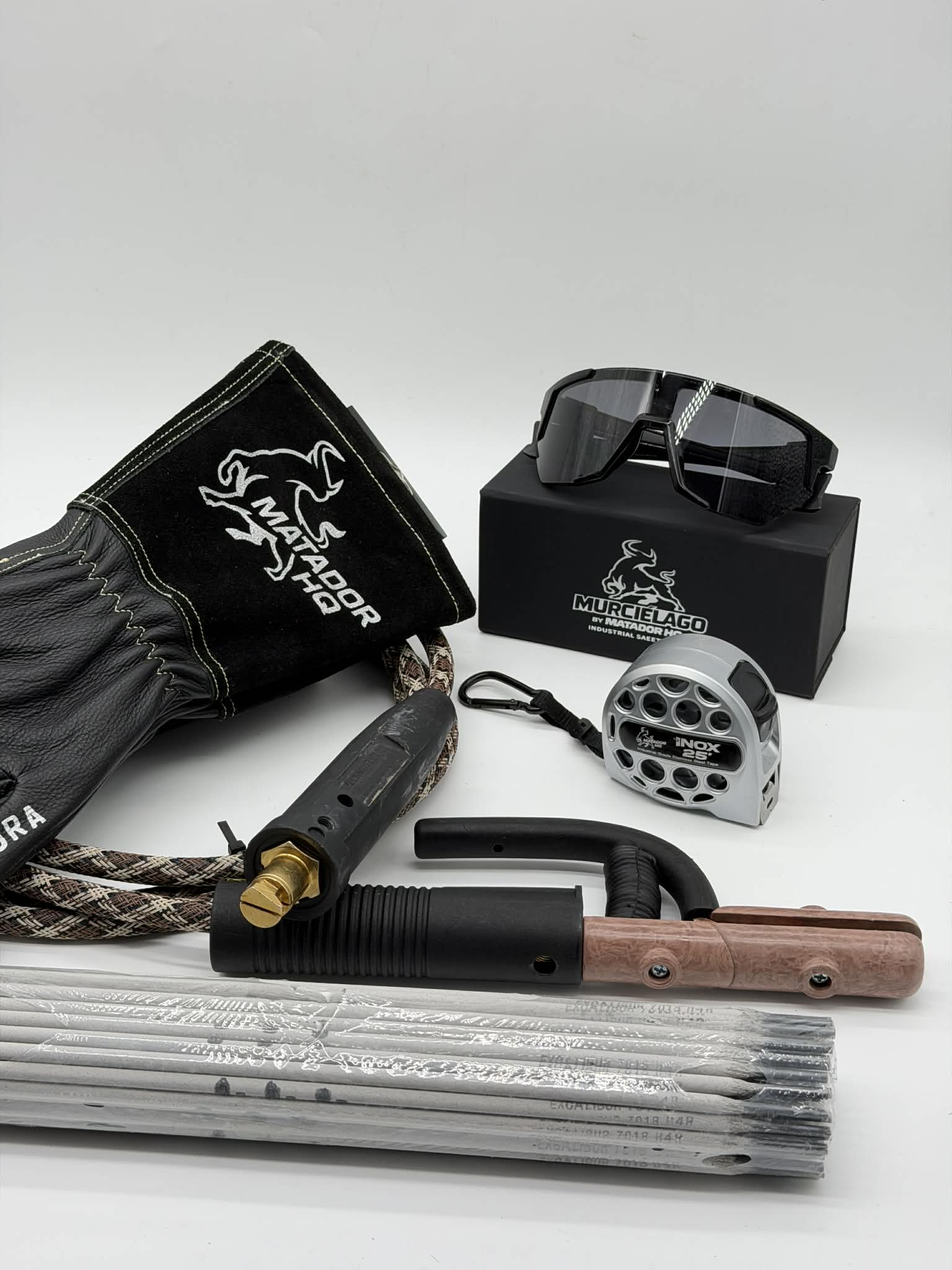 Royal Stick Welding Bundle Kit – #2 Flex Cable Whip Setup, 7018 Rods, Welding Gloves, Safety Glasses & Tape Measurer