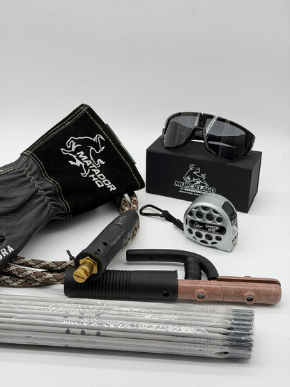 Royal Stick Welding Bundle Kit – #2 Flex Cable Whip Setup, 7018 Rods, Welding Gloves, Safety Glasses & Tape Measurer