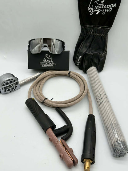 Royal Stick Welding Bundle Kit – #2 Flex Cable Whip Setup, 7018 Rods, Welding Gloves, Safety Glasses & Tape Measurer