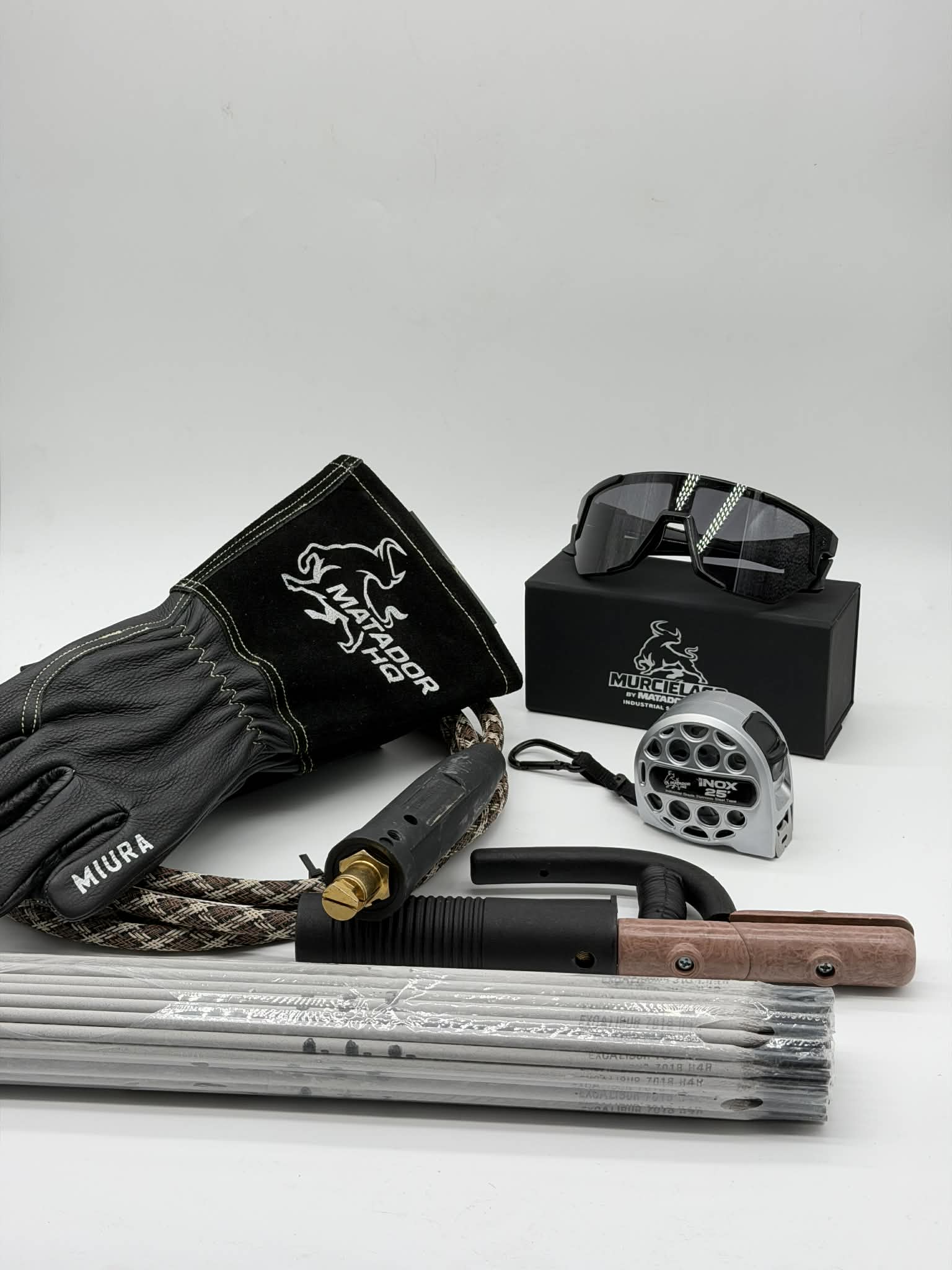 Royal Stick Welding Bundle Kit – #2 Flex Cable Whip Setup, 7018 Rods, Welding Gloves, Safety Glasses & Tape Measurer