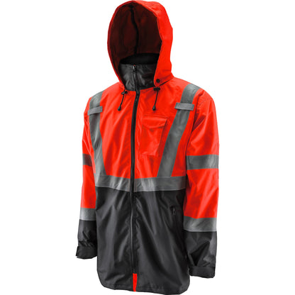 Chaqueta parka naranja de alta visibilidad