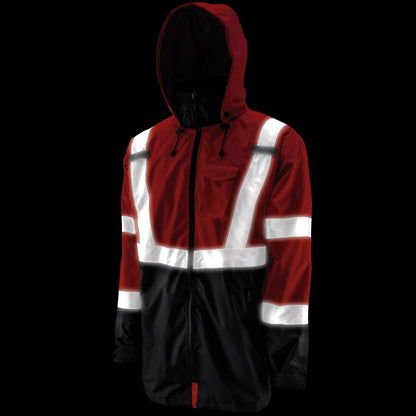 Chaqueta parka naranja de alta visibilidad