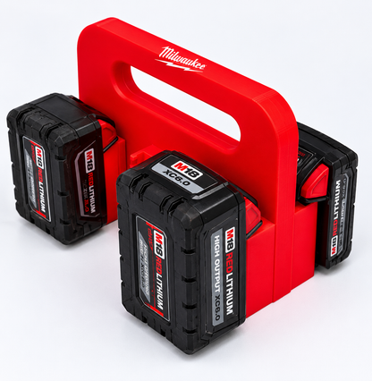 Milwaukee M18 Battery Holder – 6 Slot Organizer