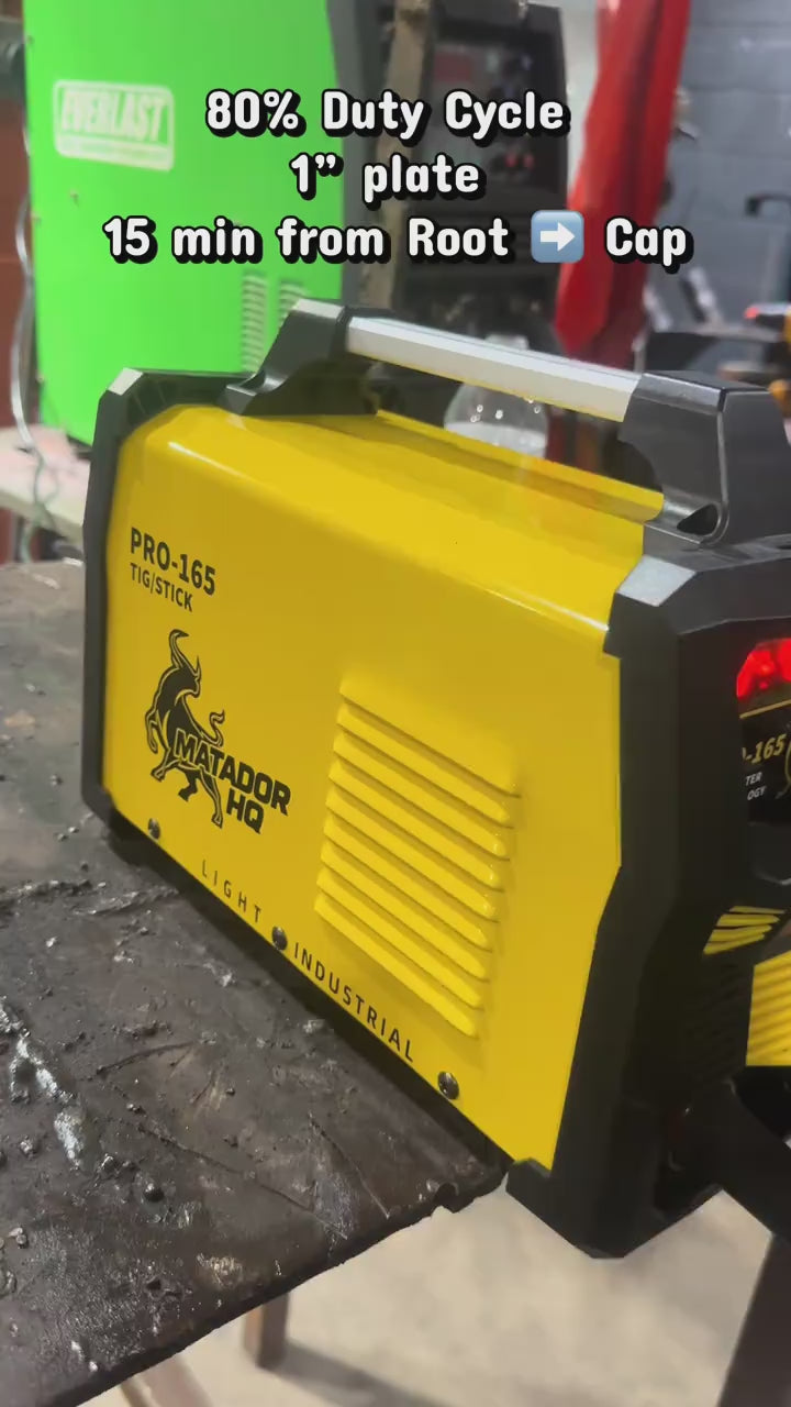 Matador HQ PRO-165 TIG/Stick Welder – 165A 220V Inverter | Runs 7018/6010/8010| Arc Force Control | Portable Industrial Machine